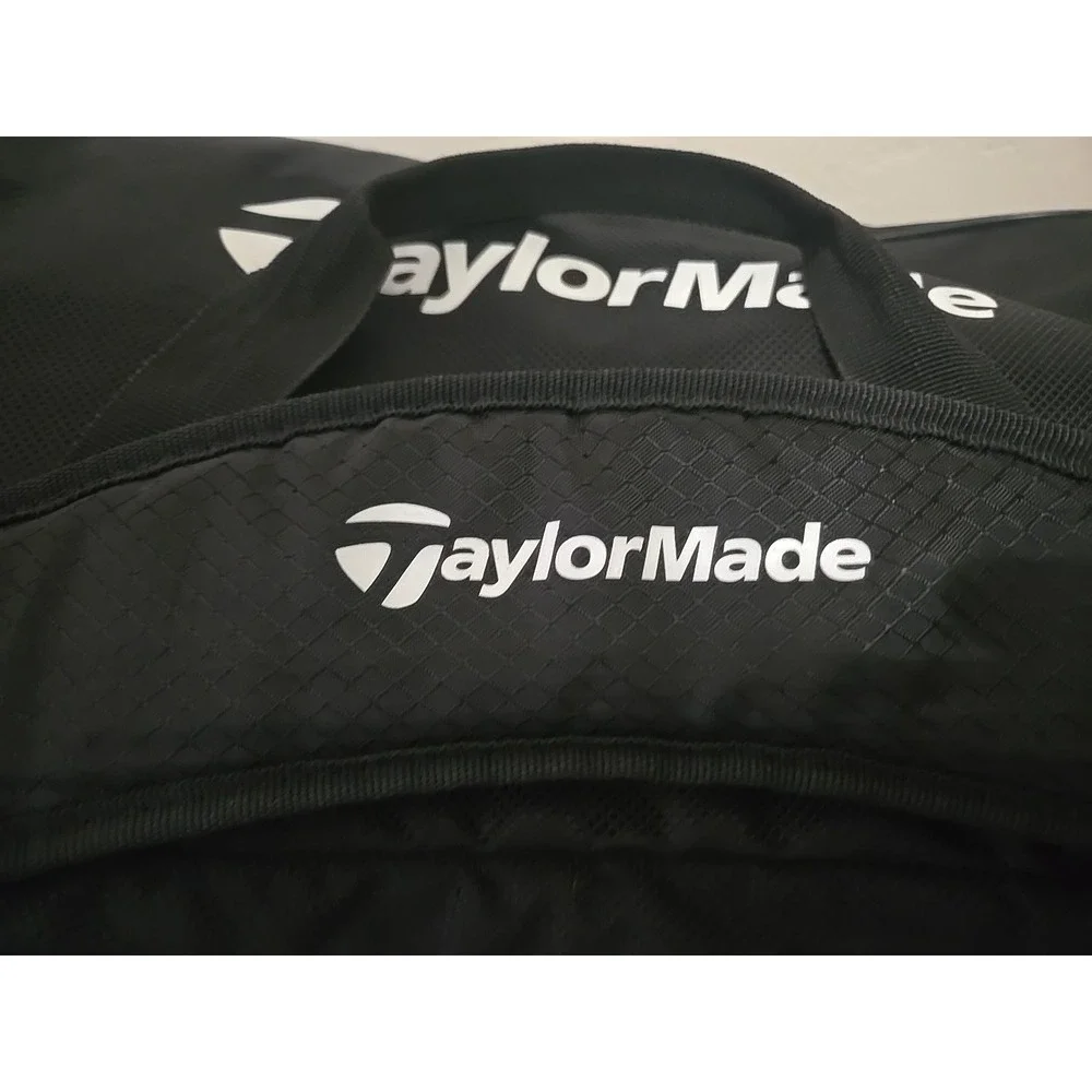 TaylorMade Golf Duffle Bag Black Walden Ponds Logo Travel Overnight Gym Bag L